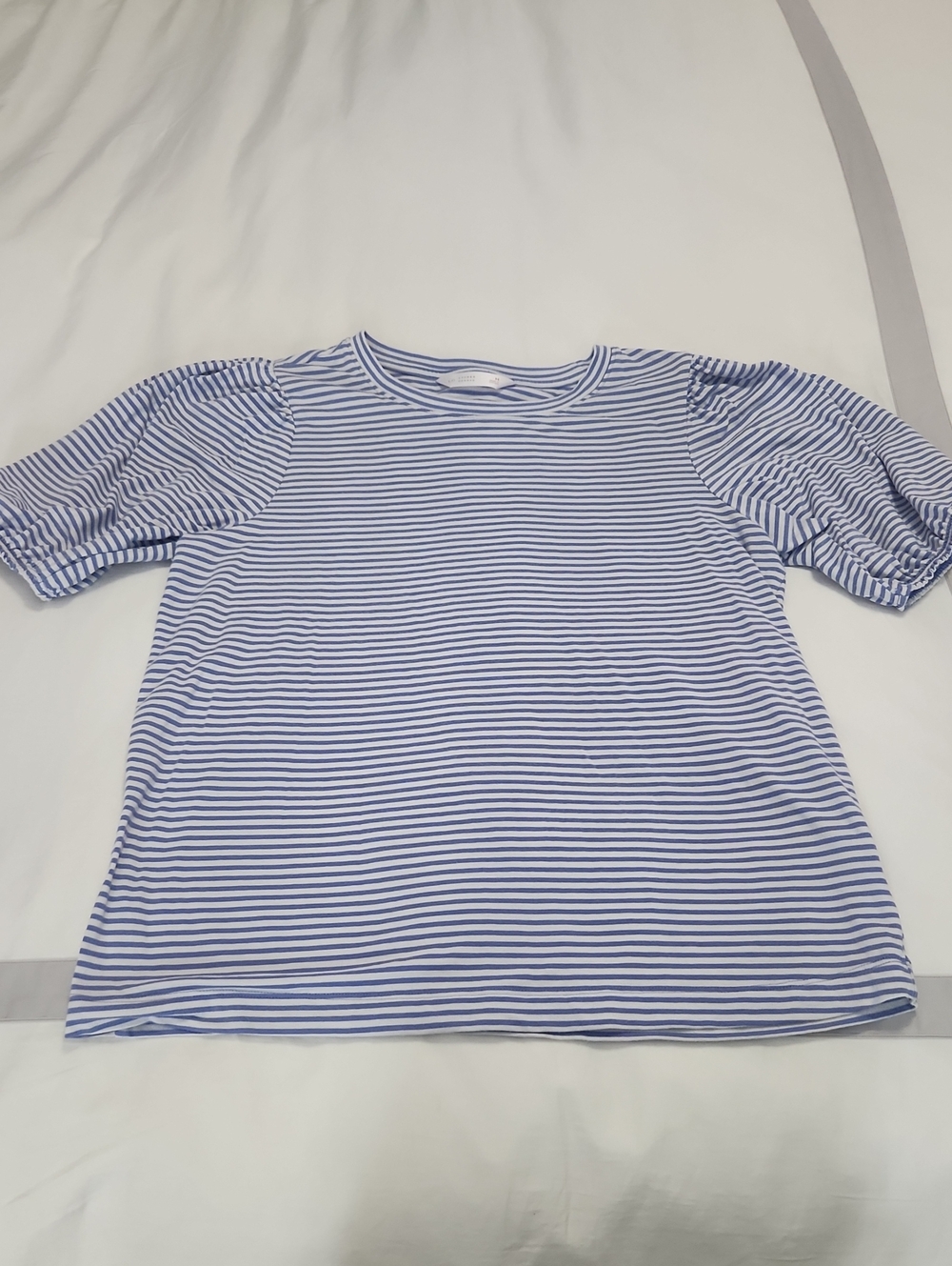 LC Lauren Conrad White and Blue Striped Tee